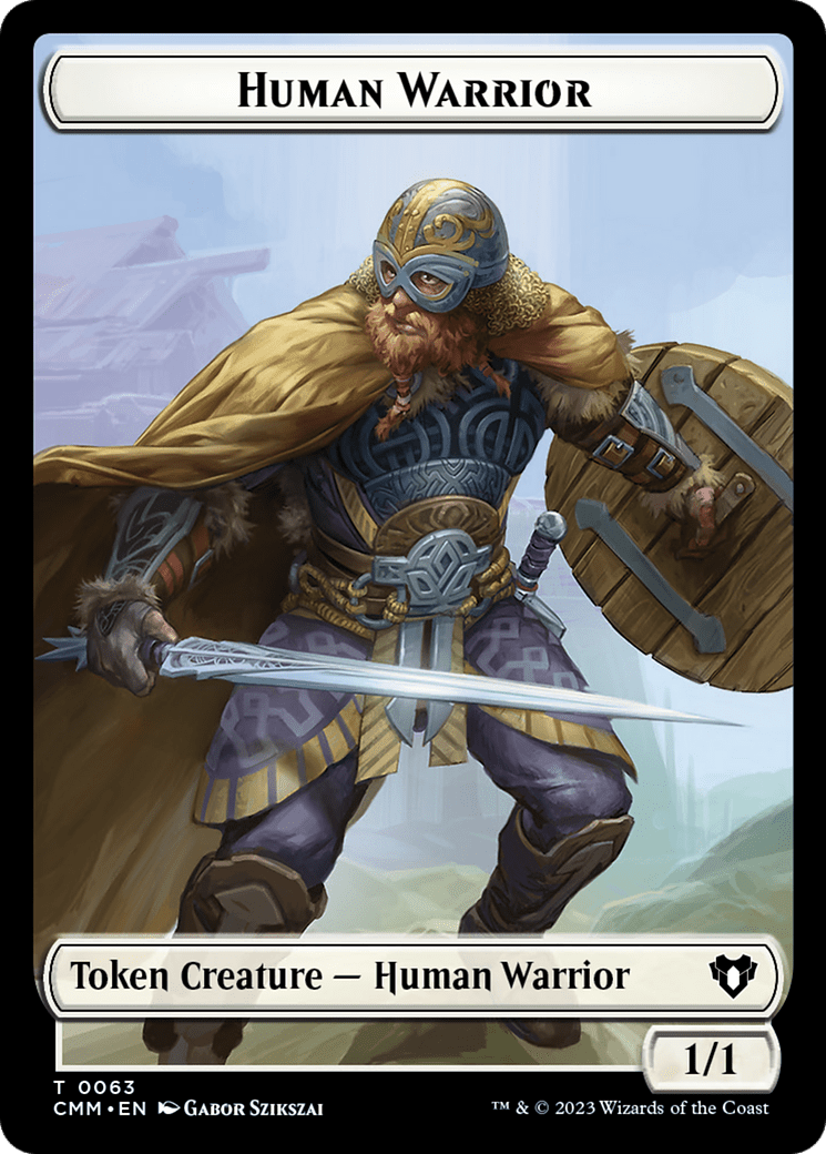 Human Warrior // Zombie Army Double-Sided Token [Commander Masters Tokens] MTG Single Magic: The Gathering  | Multizone: Comics And Games