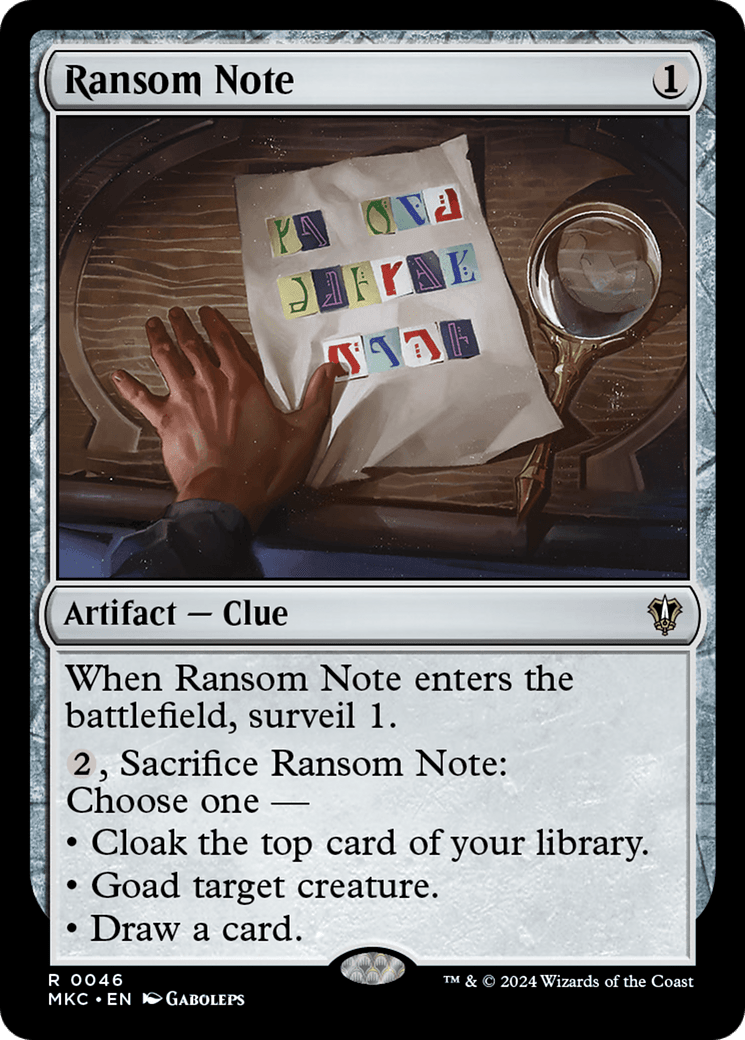 Ransom Note (0046) [Murders at Karlov Manor Commander] MTG Single Magic: The Gathering  | Multizone: Comics And Games