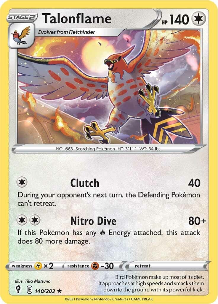 Talonflame (140/203) [Sword & Shield: Evolving Skies] Pokemon Single Pokémon  | Multizone: Comics And Games