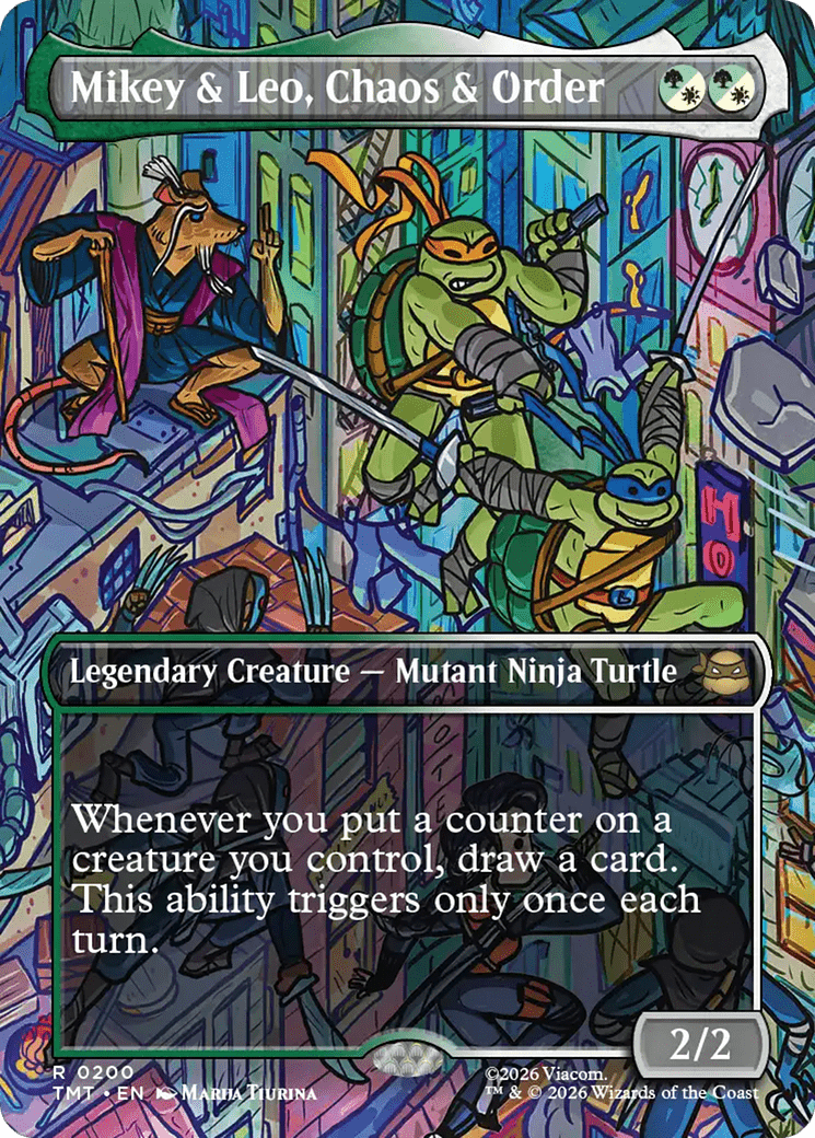 Mikey & Leo, Chaos & Order (Borderless) [Teenage Mutant Ninja Turtles] MTG Single Magic: The Gathering  | Multizone: Comics And Games
