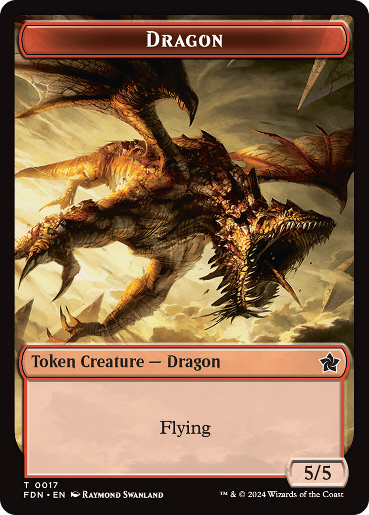 Dragon (0016) // Dragon (0017) Doubled-Sided Token [Foundations Tokens] MTG Single Magic: The Gathering  | Multizone: Comics And Games