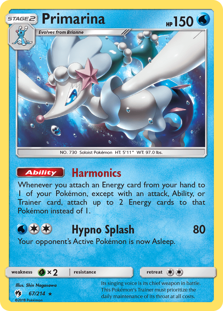 Primarina (67/214) [Sun & Moon: Lost Thunder] Pokemon Single Pokémon  | Multizone: Comics And Games