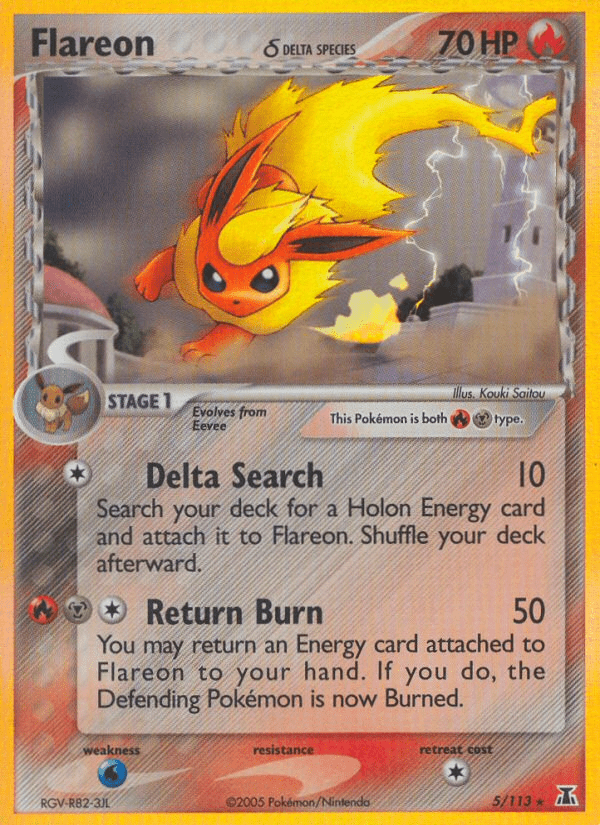 Flareon (5/113) (Delta Species) [EX: Delta Species] Pokemon Single Pokémon  | Multizone: Comics And Games