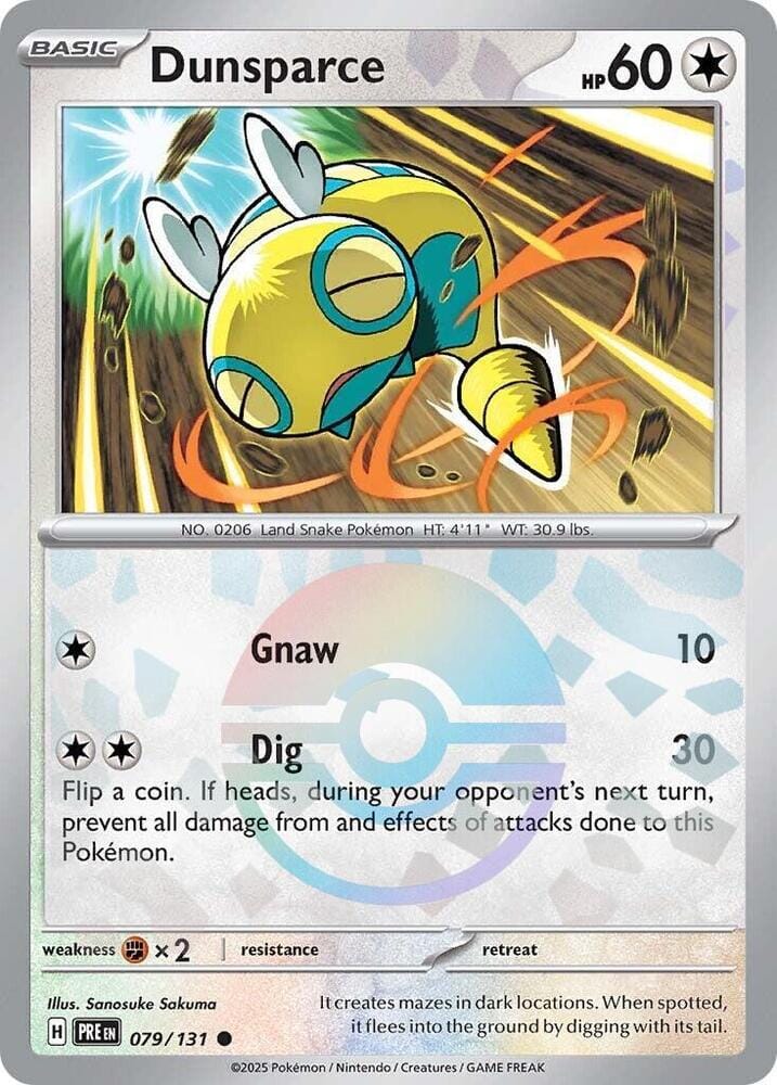 Dunsparce (079/131) (Poke Ball Pattern) [Scarlet & Violet: Prismatic Evolutions] Pokemon Single Pokémon  | Multizone: Comics And Games