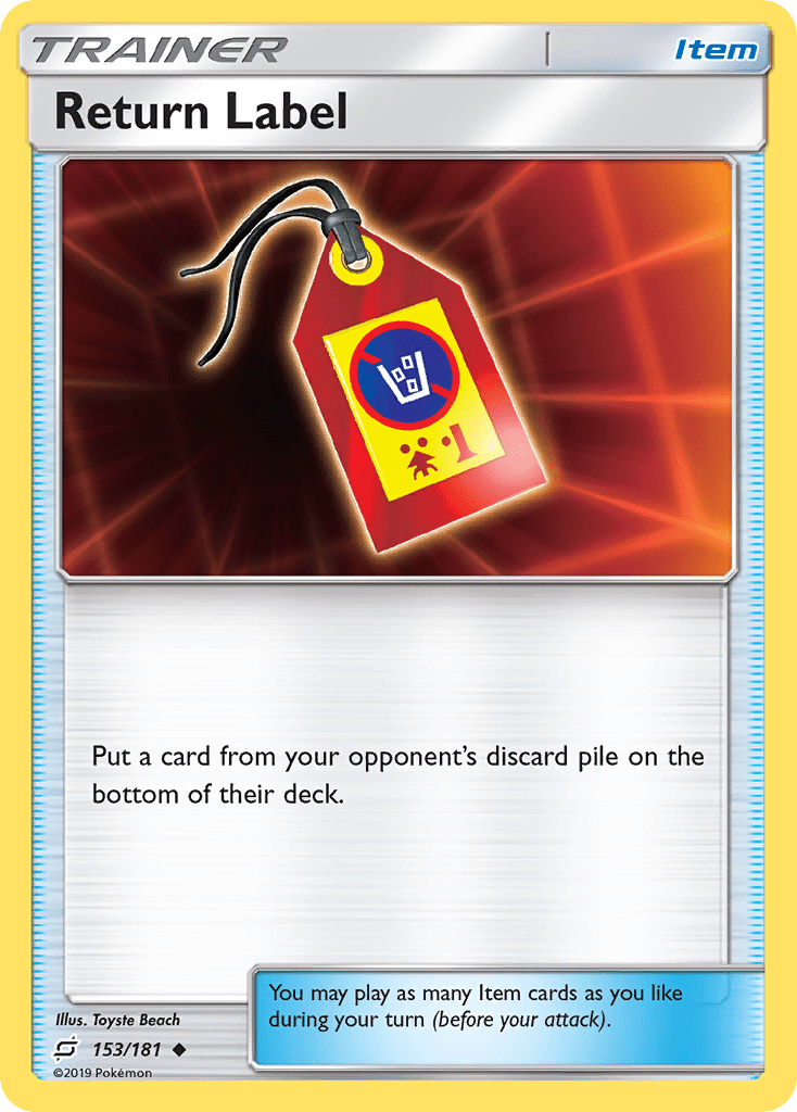 Return Label (153/181) [Sun & Moon: Team Up] Pokemon Single Pokémon  | Multizone: Comics And Games