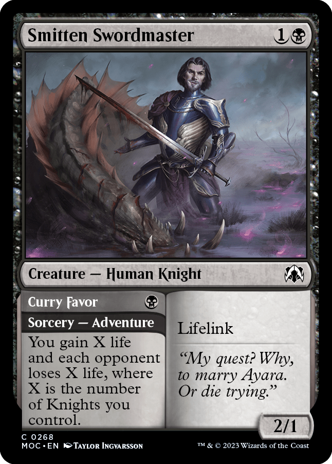 Smitten Swordmaster // Curry Favor [March of the Machine Commander] MTG Single Magic: The Gathering  | Multizone: Comics And Games