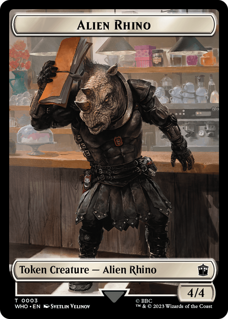 Alien Rhino // Cyberman Double-Sided Token [Doctor Who Tokens] MTG Single Magic: The Gathering  | Multizone: Comics And Games