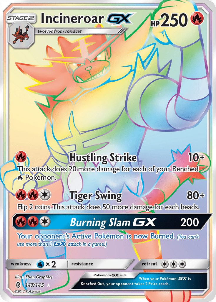 Incineroar GX (147/145) [Sun & Moon: Guardians Rising] Pokemon Single Pokémon  | Multizone: Comics And Games