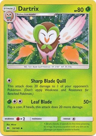 Dartrix (10/149) (Cosmos Holo) [Sun & Moon: Base Set] Pokemon Single Pokémon  | Multizone: Comics And Games