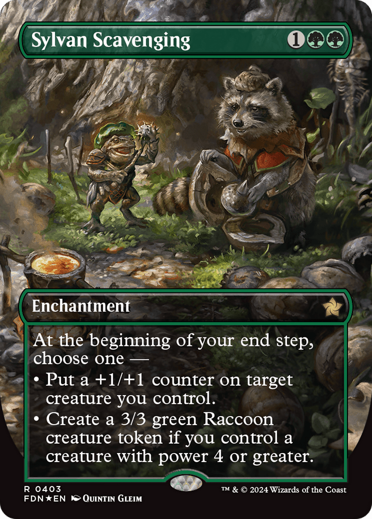 Sylvan Scavenging (Borderless) (Mana Foil) [Foundations] MTG Single Magic: The Gathering  | Multizone: Comics And Games