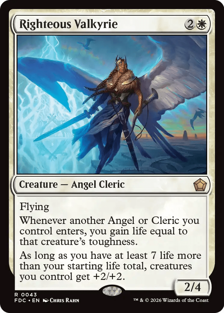 Righteous Valkyrie [Foundations Commander] MTG Single Magic: The Gathering  | Multizone: Comics And Games