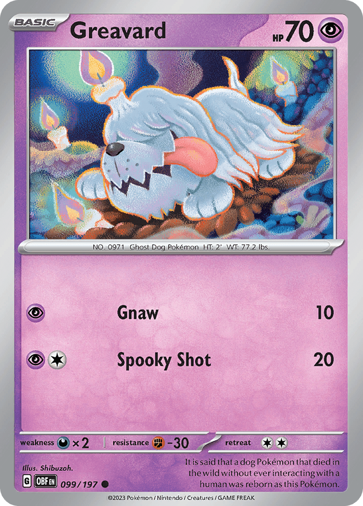Greavard (099/197) [Scarlet & Violet: Obsidian Flames] Pokemon Single Pokémon  | Multizone: Comics And Games