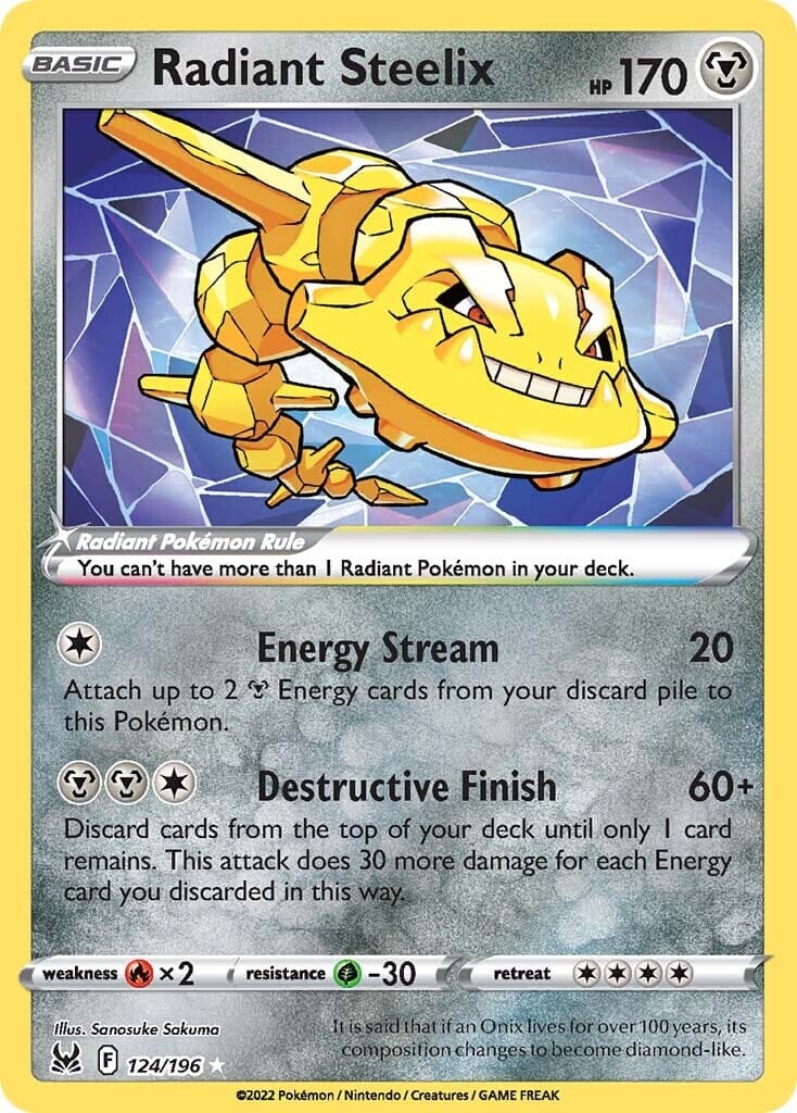 Radiant Steelix (124/196) [Sword & Shield: Lost Origin] Pokemon Single Pokémon  | Multizone: Comics And Games
