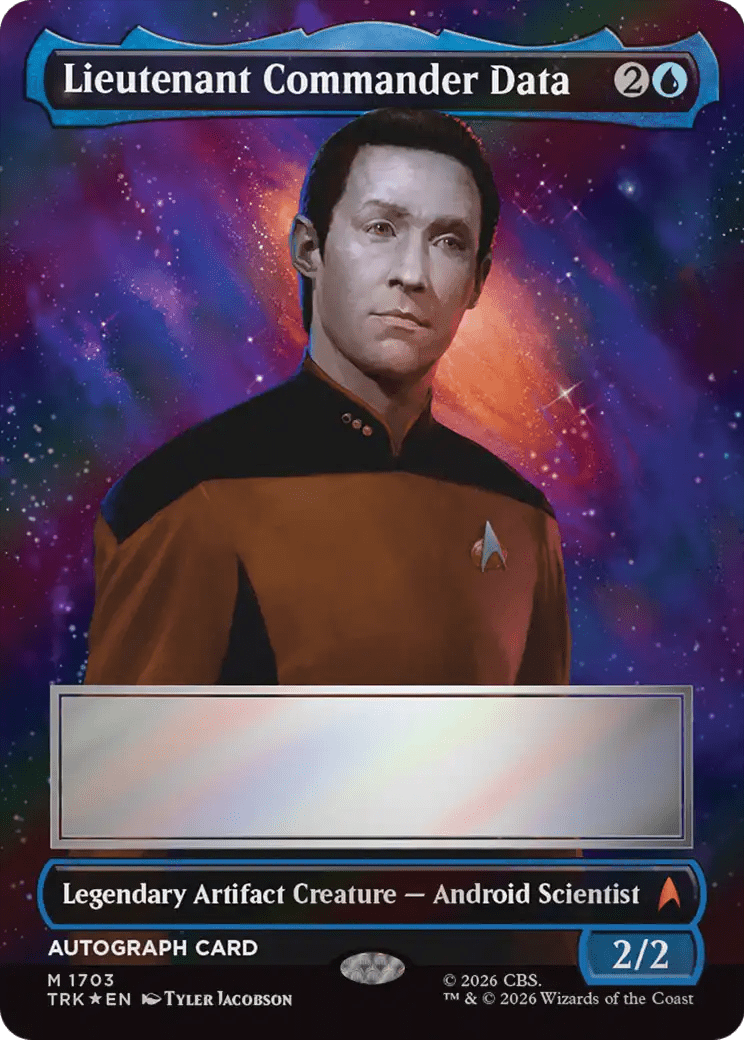 Lieutenant Commander Data (Borderless) (Signed) [Star Trek] MTG Single Magic: The Gathering  | Multizone: Comics And Games