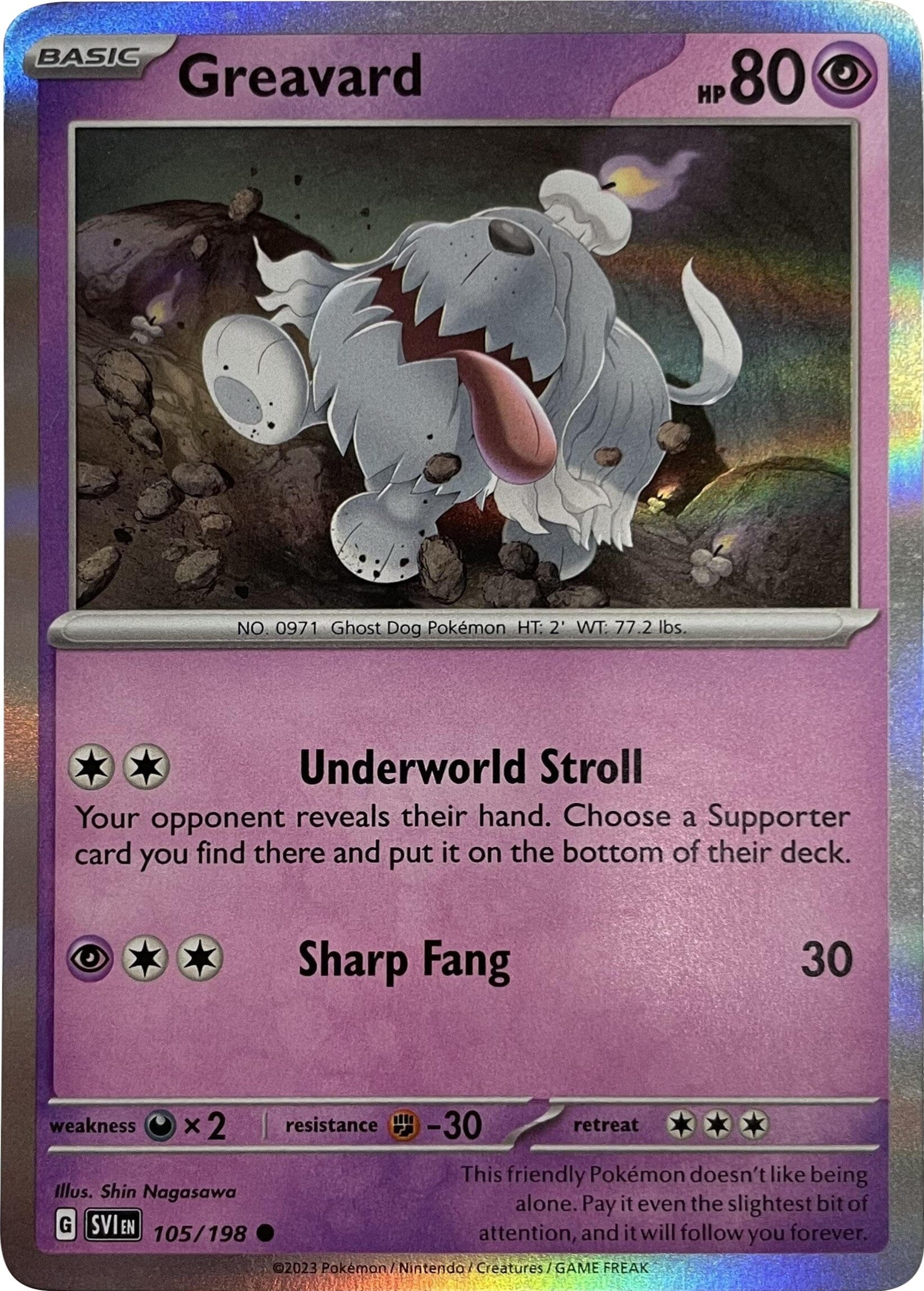 Greavard (105/198) (Mirage Holo) [Scarlet & Violet: Base Set] Pokemon Single Pokémon  | Multizone: Comics And Games