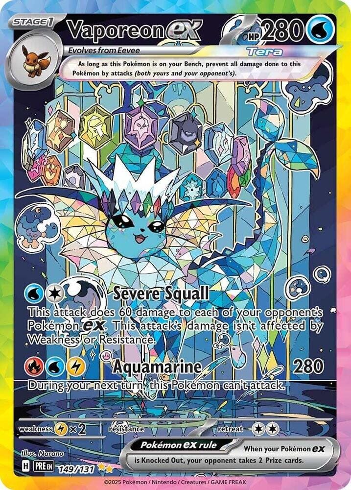 Vaporeon ex (149/131) [Scarlet & Violet: Prismatic Evolutions] Pokemon Single Pokémon  | Multizone: Comics And Games