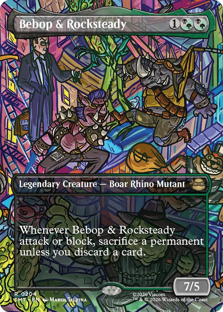 Bebop & Rocksteady (Borderless) [Teenage Mutant Ninja Turtles] MTG Single Magic: The Gathering  | Multizone: Comics And Games