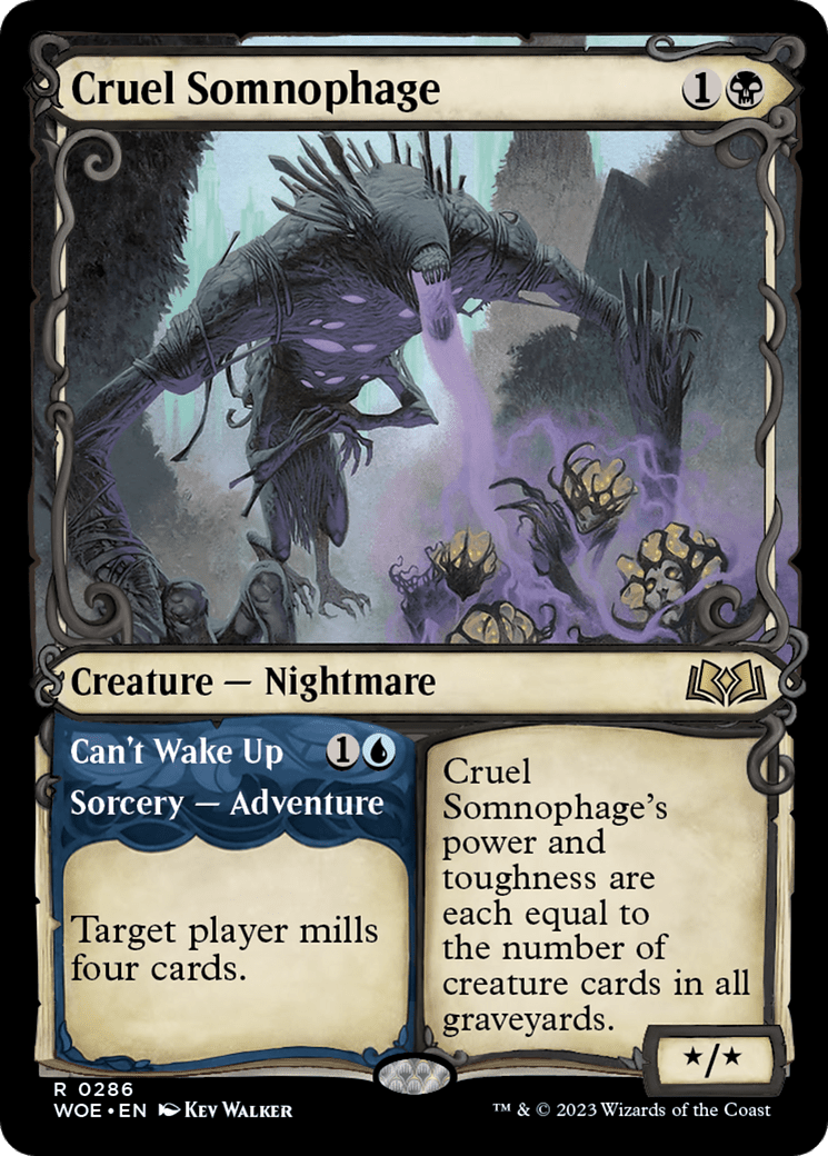 Cruel Somnophage // Can't Wake Up (Showcase) [Wilds of Eldraine] MTG Single Magic: The Gathering  | Multizone: Comics And Games