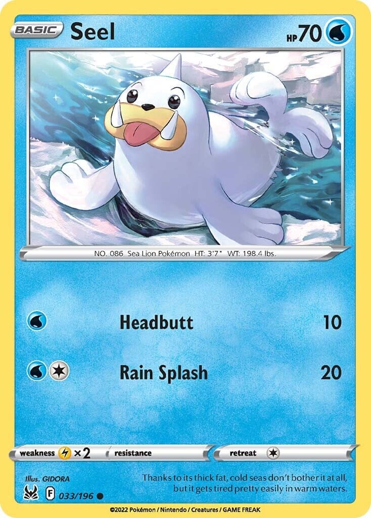Seel (033/196) [Sword & Shield: Lost Origin] Pokemon Single Pokémon  | Multizone: Comics And Games
