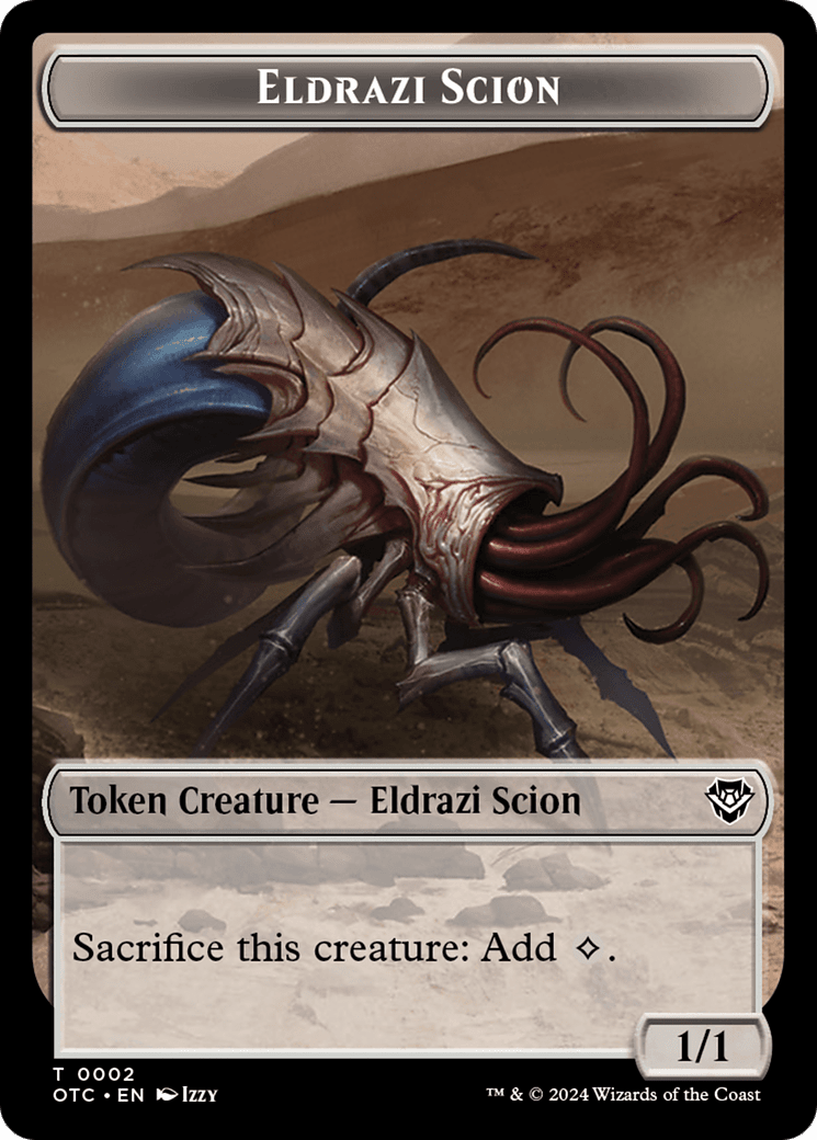Eldrazi Scion // Manifest Double-Sided Token [Outlaws of Thunder Junction Commander Tokens] MTG Single Magic: The Gathering  | Multizone: Comics And Games