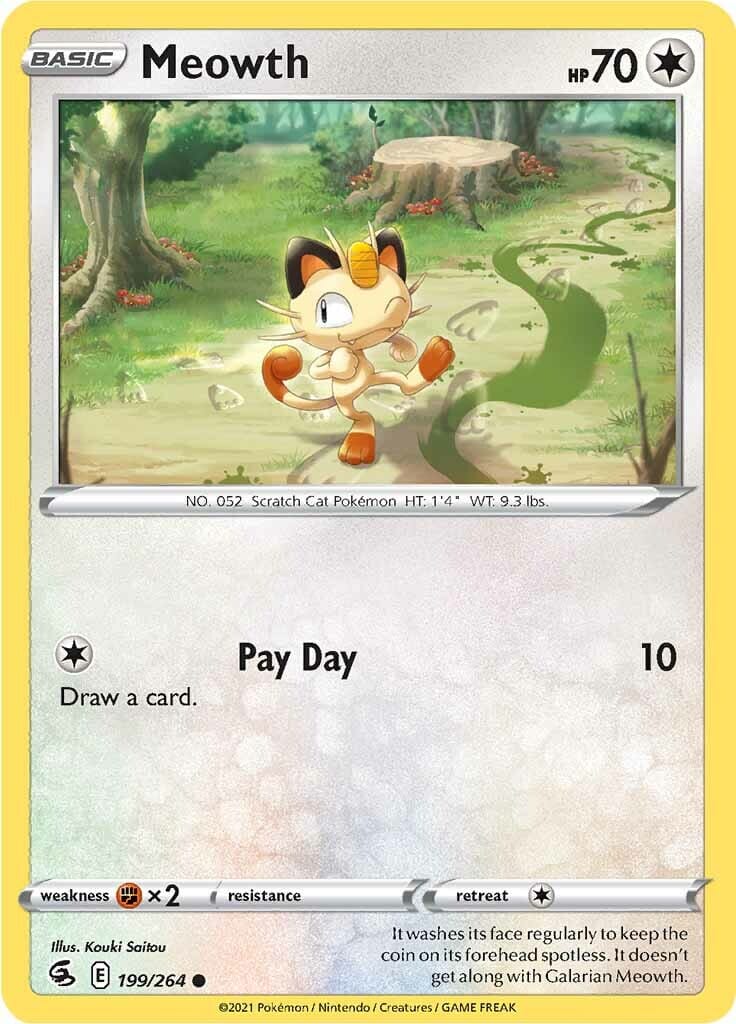 Meowth (199/264) [Sword & Shield: Fusion Strike] Pokemon Single Pokémon  | Multizone: Comics And Games
