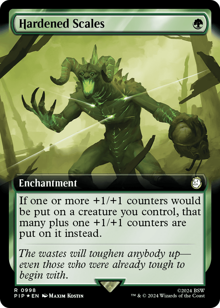 Hardened Scales (Extended Art) (Surge Foil) [Fallout] MTG Single Magic: The Gathering  | Multizone: Comics And Games