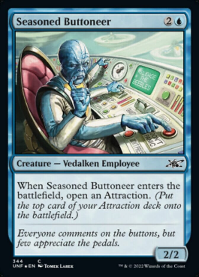 Seasoned Buttoneer (Galaxy Foil) [Unfinity] MTG Single Magic: The Gathering  | Multizone: Comics And Games