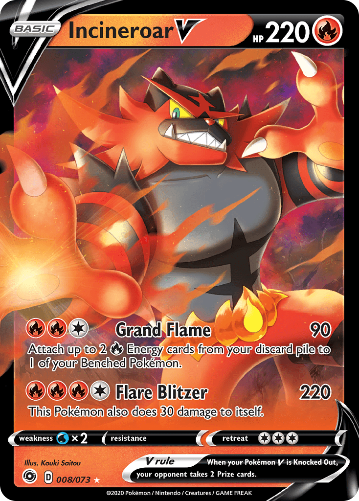Incineroar V (008/073) [Sword & Shield: Champion's Path] Pokemon Single Pokémon  | Multizone: Comics And Games