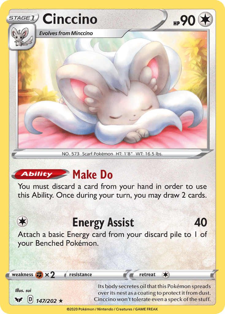 Cinccino (147/202) [Sword & Shield: Base Set] Pokemon Single Pokémon  | Multizone: Comics And Games