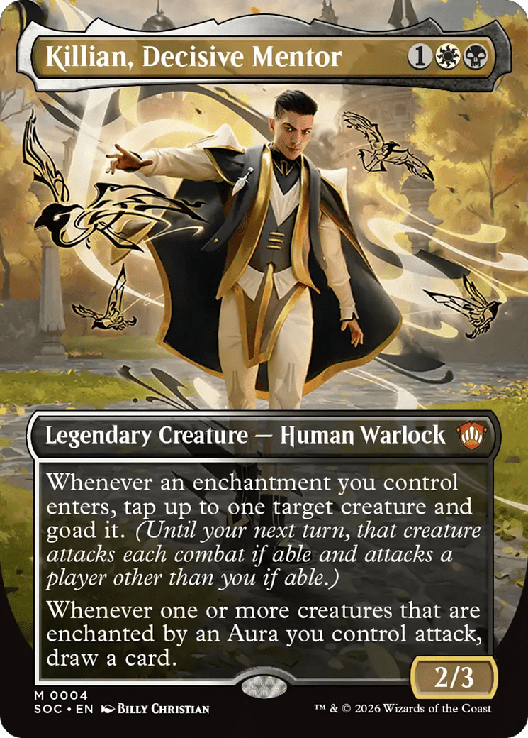 Killian, Decisive Mentor (Borderless) [Secrets of Strixhaven Commander] MTG Single Magic: The Gathering  | Multizone: Comics And Games