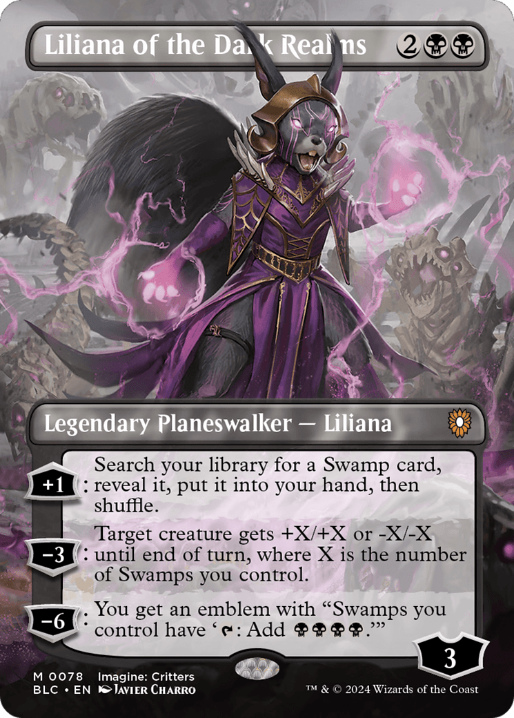 Liliana of the Dark Realms (Borderless) [Bloomburrow Commander] MTG Single Magic: The Gathering  | Multizone: Comics And Games