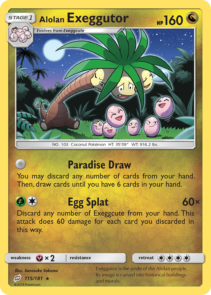 Alolan Exeggutor (115/181) [Sun & Moon: Team Up] Pokemon Single Pokémon  | Multizone: Comics And Games