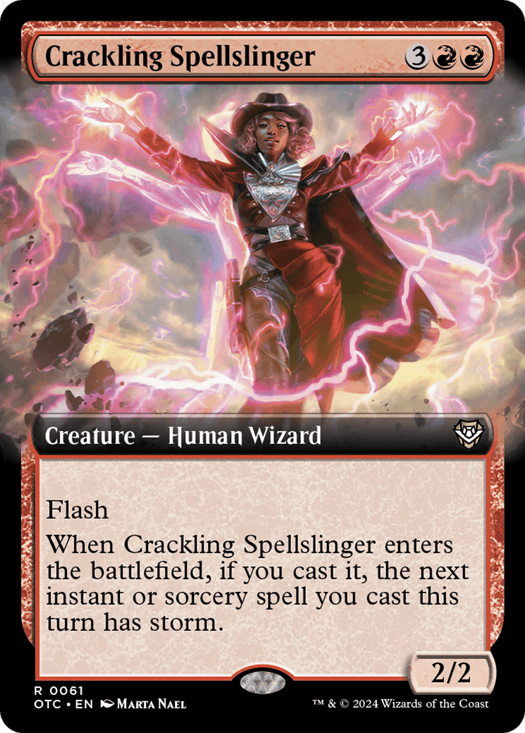 Crackling Spellslinger (Extended Art) [Outlaws of Thunder Junction Commander] MTG Single Magic: The Gathering  | Multizone: Comics And Games