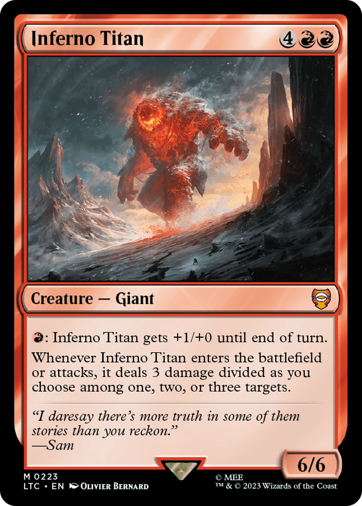 Inferno Titan [The Lord of the Rings: Tales of Middle-Earth Commander] MTG Single Magic: The Gathering  | Multizone: Comics And Games