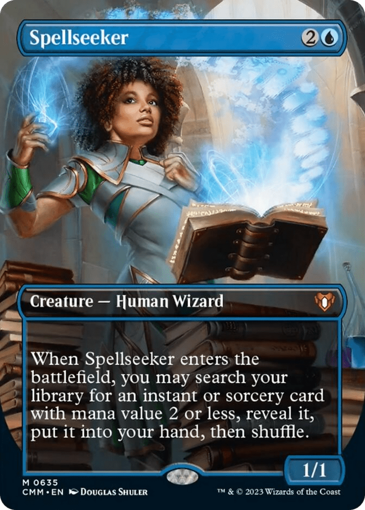 Spellseeker (Borderless Alternate Art) [Commander Masters] MTG Single Magic: The Gathering  | Multizone: Comics And Games