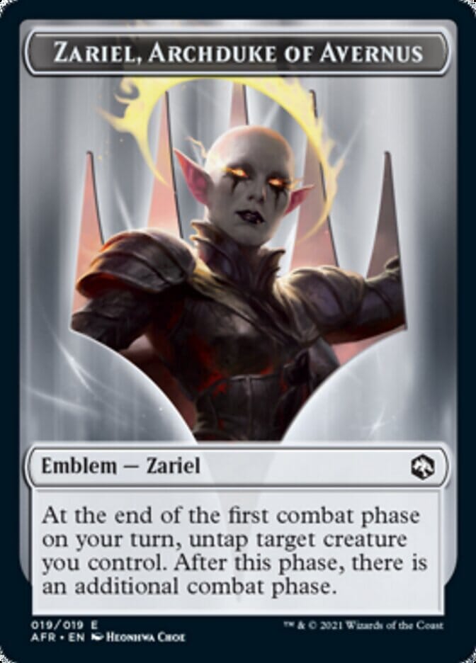 Treasure // Zariel, Archduke of Avernus Emblem Double-Sided Token [Dungeons & Dragons: Adventures in the Forgotten Realms Tokens] MTG Single Magic: The Gathering  | Multizone: Comics And Games