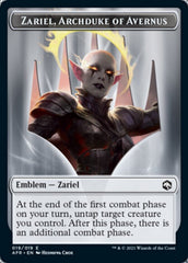 Treasure // Zariel, Archduke of Avernus Emblem Double-Sided Token [Dungeons & Dragons: Adventures in the Forgotten Realms Tokens] MTG Single Magic: The Gathering  | Multizone: Comics And Games