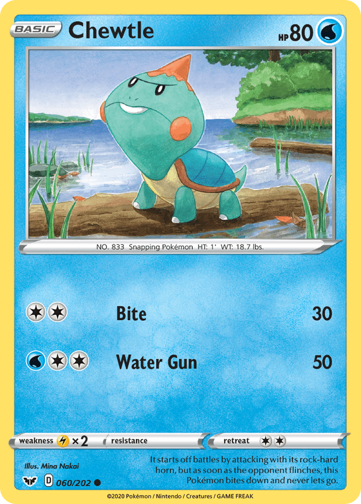 Chewtle (060/202) [Sword & Shield: Base Set] Pokemon Single Pokémon  | Multizone: Comics And Games