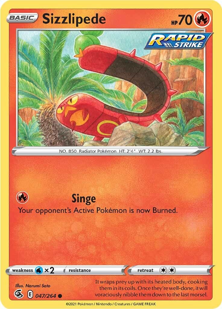 Sizzlipede (047/264) [Sword & Shield: Fusion Strike] Pokemon Single Pokémon  | Multizone: Comics And Games