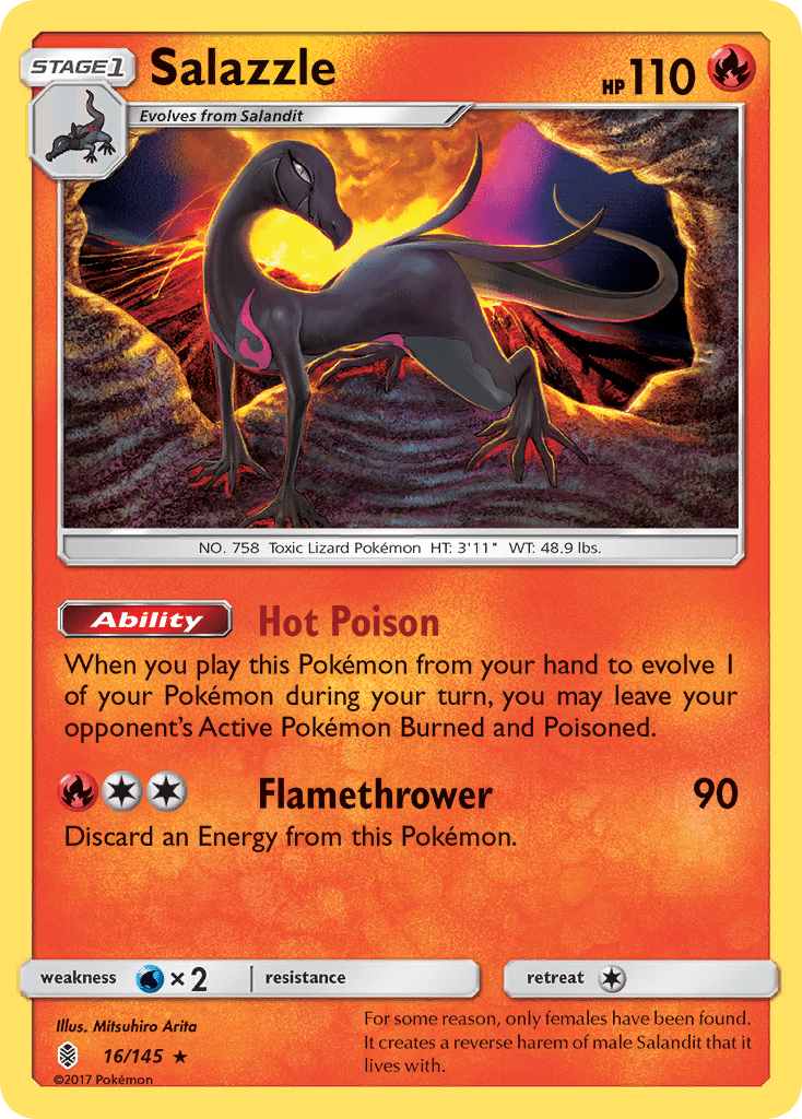 Salazzle (16/145) [Sun & Moon: Guardians Rising] Pokemon Single Pokémon  | Multizone: Comics And Games
