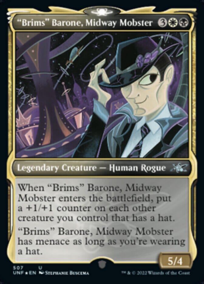 "Brims" Barone, Midway Mobster (Showcase) (Galaxy Foil) [Unfinity] MTG Single Magic: The Gathering  | Multizone: Comics And Games