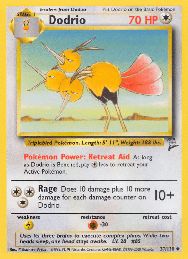 Dodrio (37/130) [Base Set 2] Pokemon Single Pokémon  | Multizone: Comics And Games