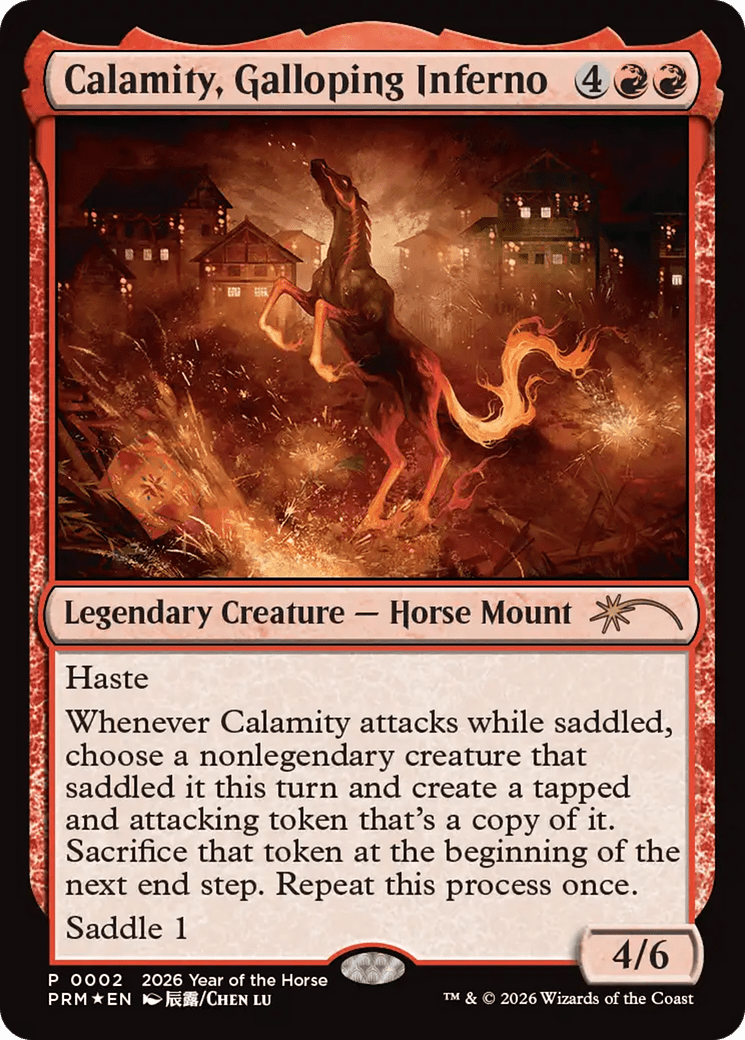 Calamity, Galloping Inferno (Year of the Horse 2026) [Standard Showdown Promos] MTG Single Magic: The Gathering  | Multizone: Comics And Games