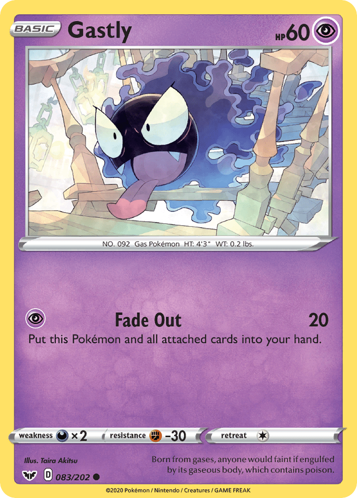 Gastly (083/202) [Sword & Shield: Base Set] Pokemon Single Pokémon  | Multizone: Comics And Games