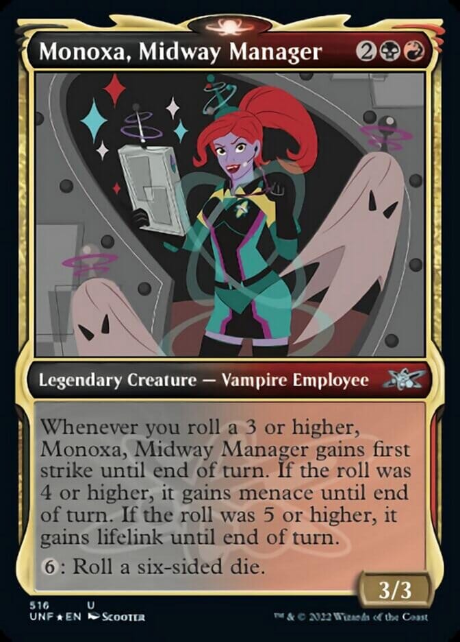 Monoxa, Midway Manager (Showcase) (Galaxy Foil) [Unfinity] MTG Single Magic: The Gathering  | Multizone: Comics And Games