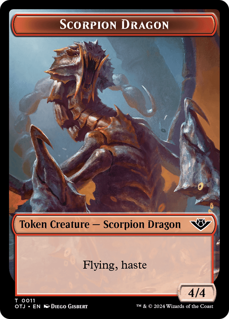 Treasure // Scorpion Dragon Double-Sided Token [Outlaws of Thunder Junction Tokens] MTG Single Magic: The Gathering  | Multizone: Comics And Games