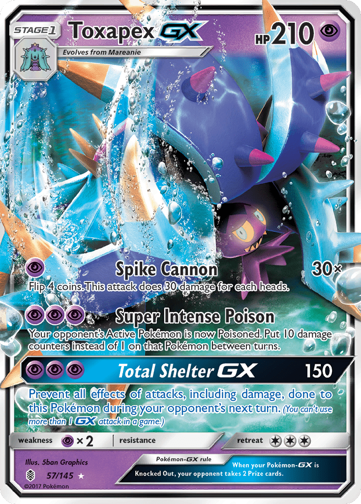 Toxapex GX (57/145) [Sun & Moon: Guardians Rising] Pokemon Single Pokémon  | Multizone: Comics And Games