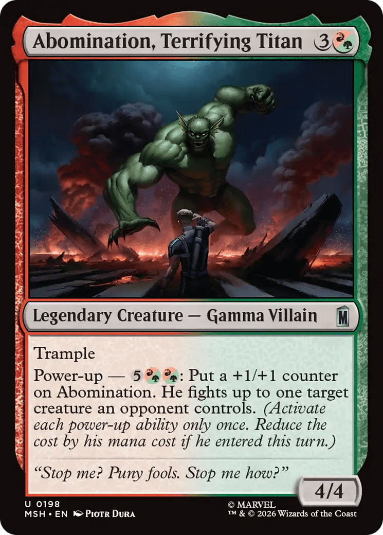 Abomination, Terrifying Titan [Marvel Super Heroes] MTG Single Magic: The Gathering  | Multizone: Comics And Games