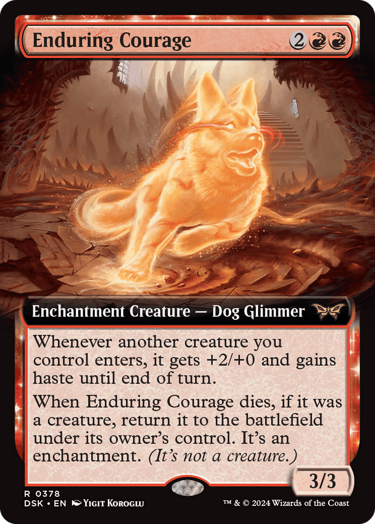 Enduring Courage (Extended Art) [Duskmourn: House of Horror] MTG Single Magic: The Gathering  | Multizone: Comics And Games