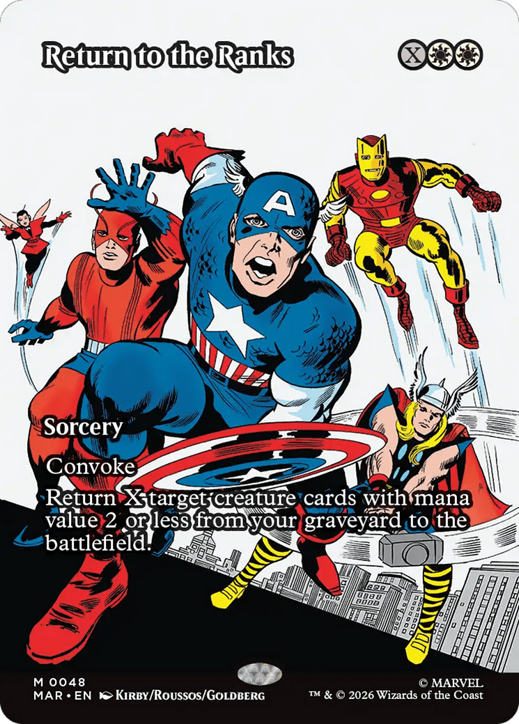 Return to the Ranks (Borderless) [Marvel Universe: Eternal-Legal] MTG Single Magic: The Gathering  | Multizone: Comics And Games